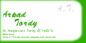 arpad tordy business card